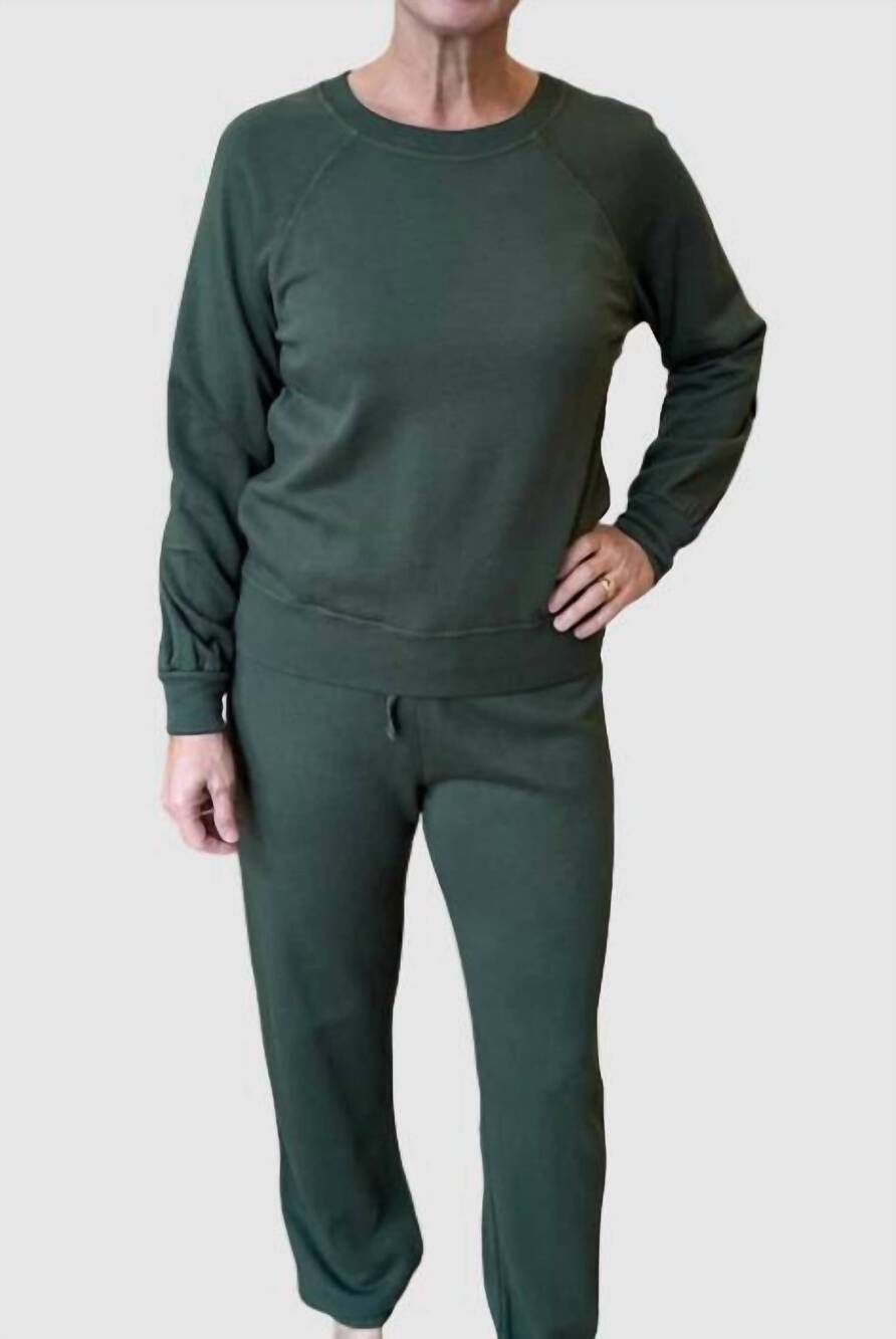 NEW BOBI comfortable drawcord jogger pants in green